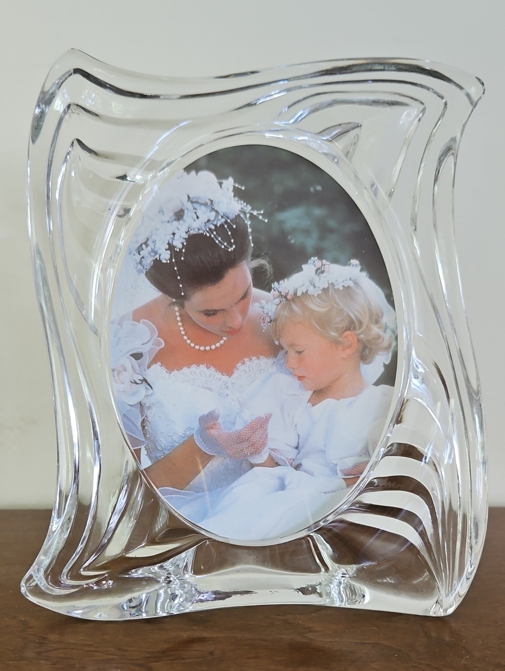 Mikasa Crystal Wave Glass Photo Frame